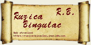 Ružica Bingulac vizit kartica